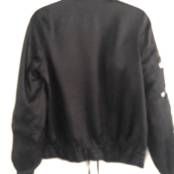 NWT Daya by Zendaya Black Soft Embroidered Zip Jacket   M - Picture 3 of 6